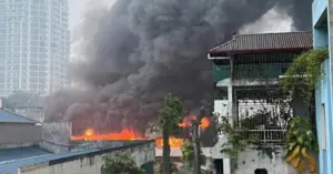 Cháy lớn nhà máy bia Hà Nội tại Habeco Hoàng Hoa Thám