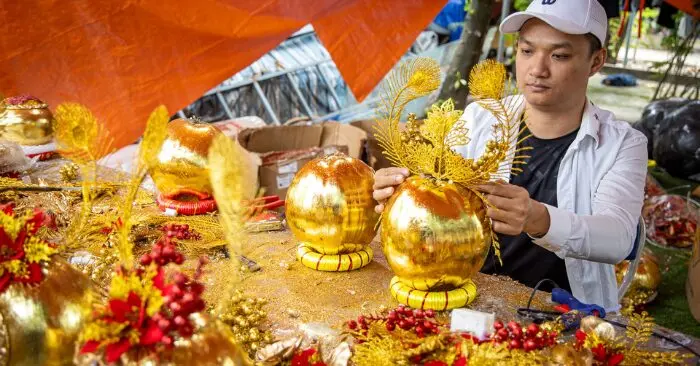 Dừa dát vàng 24K từ trái dừa miền Tây lên ngôi mùa Tết