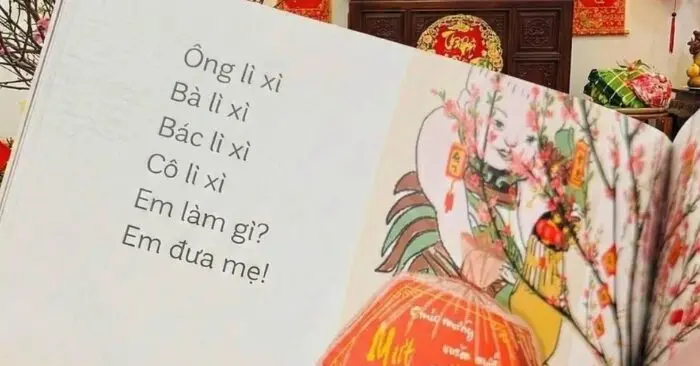 Bài thơ về lì xì ngày Tết gây tranh luận