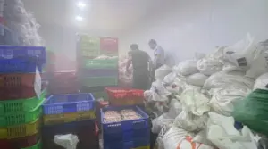 Lực lượng chức năng đột kích một công ty sản xuất chân gà rút xương, phát hiện số lượng lớn thực phẩm bẩn không rõ nguồn gốc trong kho đông lạnh.
