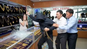 Vụ cướp tiệm vàng ở Cần Thơ gây chú ý khi nghi phạm dùng búa gây án nhưng nhanh chóng bị chủ tiệm và công an khống chế.