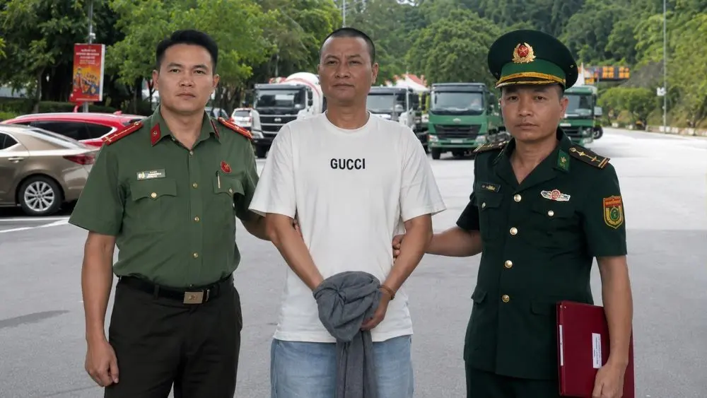 Bắt kẻ trốn truy nã nhập cảnh trái phép vào Việt Nam, lực lượng chức năng phối hợp bàn giao đối tượng cho phía Trung Quốc theo quy định.