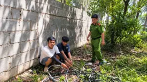 Đặng Quốc Tín và Trương Ngọc Minh bị bắt tạm giam vì cắt trộm dây điện trên cao tốc Biên Hòa - Vũng Tàu, lấy lõi đồng bán phế liệu.