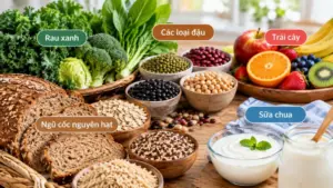 5 nguyên tắc ăn uống giúp kiểm soát đường huyết, từ chọn thực phẩm giàu chất xơ đến hạn chế đồ uống có đường.